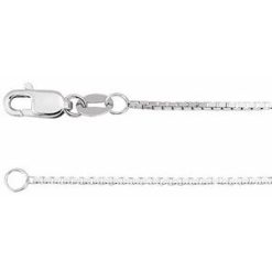 Ch1206 / 10K White / Box / 1 Mm / 20 In / Lobster Clasp / Polished / Box Chain