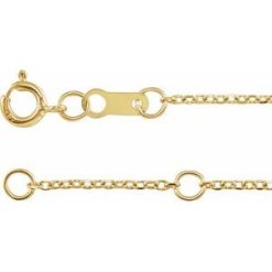 Ch1015 / 14K Yellow / Cable / 1 Mm / 6 1/2-7 1/2 In / Spring Ring / Diamond-Cut / Adjustable Diamond-Cut Cable Chain