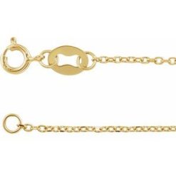 Ch1015 / 14K Yellow / Cable / 1 Mm / 7 In / Spring Ring / Diamond-Cut / Diamond-Cut Cable Chain