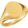 5758 / 14K Yellow / Oval / 11 X 9.5 Mm / Brush / Polished / Signet Ring