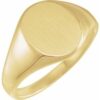 9463 / 10K Yellow / Oval / 14.6 X 12.1 Mm / Brush / Polished / Signet Ring