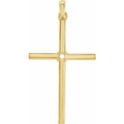 R42326 / Pendant / Unset / 10K Yellow / Round / 1.75Mm :: 0.025 Ct / Polished / Cross Pendant Mounting