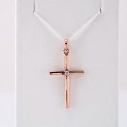 R42326 / Pendant / Set / 14K Rose / Round / Natural Diamond / 1.7Mm :: 0.025 Ct / I1