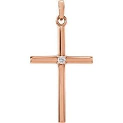 R42326 / Pendant / Set / 14K Rose / Round / Natural Diamond / 1.7Mm :: 0.025 Ct / I1