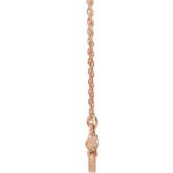 G-H / 16-18 In / Polished / .03 Ct Natural Diamond Sideways Cross Adjustable Necklace