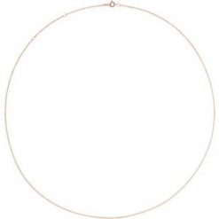 Ch1015 / 14K Rose / Cable / 1 Mm / 16-18 In / Spring Ring / Polished / Adjustable Cable Chain