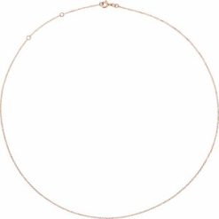 Ch1015 / 14K Rose / Cable / 1 Mm / 16-18 In / Spring Ring / Diamond-Cut / Adjustable Diamond-Cut Cable Chain