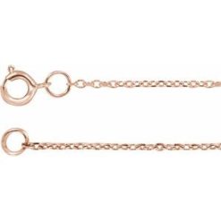 Ch1015 / 14K Rose / Cable / 1 Mm / 16-18 In / Spring Ring / Diamond-Cut / Adjustable Diamond-Cut Cable Chain