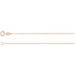 Ch1015 / 14K Rose / Cable / 1 Mm / 7 In / Spring Ring / Diamond-Cut / Diamond-Cut Cable Chain