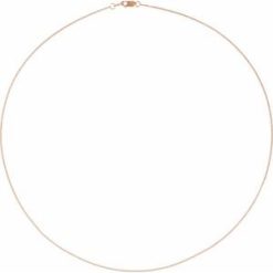 Ch1222 / 14K Rose / Curb / 1 Mm / 20 In / Lobster Clasp / Diamond-Cut / Diamond-Cut Curb Chain
