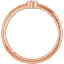 124640 / Ring / Set / 14K Rose / Natural Diamond / Round / 3 Mm / Polished / 1/10 Ct Natural Diamond Solitaire Rose-Cut Stackable Ring