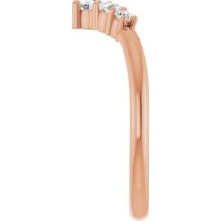 123361 / Ring / Set / 14K Rose / Natural Diamond / Round / 2.8 Mm / Natural Diamond / Polished / 1/4 Ctw Natural Diamond Graduated V Ring