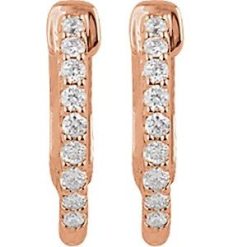 H+ / Pair / Hinged / Polished / 1/4 Ctw Natural Diamond Inside-Outside Hinged Hoop Earrings