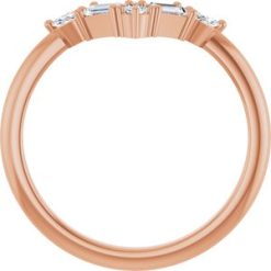 124639 / Ring / Set / 14K Rose / Natural Diamond / Marquise / Natural Diamond / Polished / 1/4 Ctw Natural Diamond Multi-Stone V Bar Ring