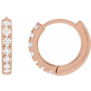 653726 / Earring / Set / 14K Rose / Lab-Grown Diamond / Round / 10 Mm / 1.7 Mm / 1.4Mm :: 1/5 Ctw / Si1-Si2