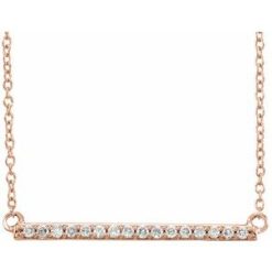 651738 / Necklace / Set / 14K Rose / Round / Natural Diamond / 1.3Mm :: 1/6 Ctw / I2