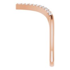 H+ :: 1/6 Ctw / Polished / 1/6 Ctw Natural Diamond V Ring