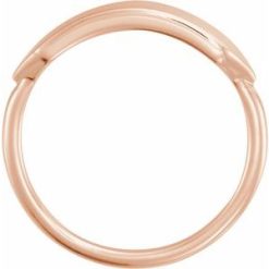 51718 / 14K Rose / Rectangle / 19.7 X 5 Mm / Brush / Polished / Signet Ring