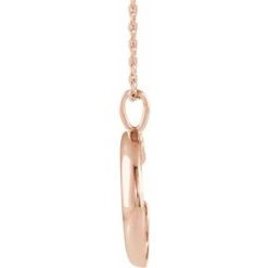86693 / Necklace / 14K Rose / 19.5 X 15 Mm / 16-18 In / Polished / Crescent Moon Necklace