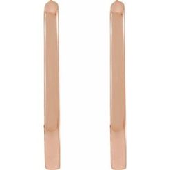 88098 / Earring / 14K Rose / 20 X 12.5 Mm / 1.6 Mm / Pair / Hinged / Polished / Elongated Oval Huggie Earrings