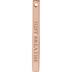 87619 / Pendant / 14K Rose / 4-Sided / 35 X 2.5 Mm / Polished / Engravable Four-Sided Vertical Bar Slide Pendant