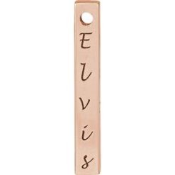 87619 / Pendant / 14K Rose / 4-Sided / 17 X 2.5 Mm / Polished / Engravable Four-Sided Vertical Bar Slide Pendant