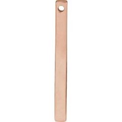 87619 / Pendant / 14K Rose / 4-Sided / 35 X 2.5 Mm / Polished / Engravable Four-Sided Vertical Bar Slide Pendant