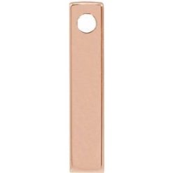 87619 / Pendant / 14K Rose / 4-Sided / 12 X 2.5 Mm / Polished / Engravable Four-Sided Vertical Bar Slide Pendant