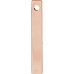 87619 / Pendant / 14K Rose / 4-Sided / 17 X 2.5 Mm / Polished / Engravable Four-Sided Vertical Bar Slide Pendant