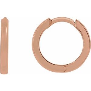 87384 / Earring / 14K Rose / 10 Mm / 1.65 Mm / Pair / Hinged / Polished / Hinged Hoop Earrings