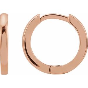 87384 / Earring / 14K Rose / 15 Mm / 1.65 Mm / Each / Hinged / Polished / Hinged Hoop Earring