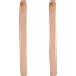 87384 / Earring / 14K Rose / 18 Mm / 1.65 Mm / Pair / Hinged / Polished / Hinged Hoop Earrings