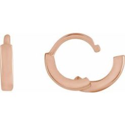 87384 / Earring / 14K Rose / 8 Mm / 1.65 Mm / Pair / Hinged / Polished / Hinged Hoop Earrings