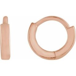 87384 / Earring / 14K Rose / 8 Mm / 1.65 Mm / Pair / Hinged / Polished / Hinged Hoop Earrings