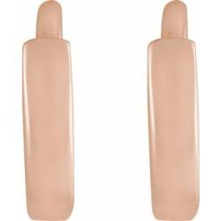 87384 / Earring / 14K Rose / 8 Mm / 1.65 Mm / Pair / Hinged / Polished / Hinged Hoop Earrings