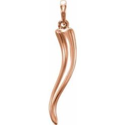 86276 / Pendant / 14K Rose / 30.7 X 7 Mm / Polished / Italian Horn Pendant