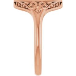 51659 / 14K Rose / Oval / 13.4 X 9 Mm / Brush / Polished / Signet Ring