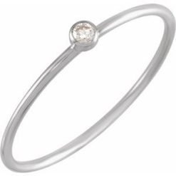 653716 / Ring / Set / 14K White / 8 / Natural Diamond / Round / 2 Mm / Si1