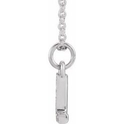 H+ :: 0.03 Ctw / 16-18 In / Polished / .03 Ctw Natural Diamond Petite Initial Necklace