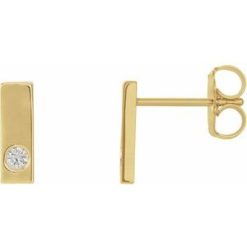 86782 / Earring / Set / Natural Diamond / Round / 2 Mm / 14K Yellow / Pair / Friction Backs Included / Polished / .06 Ctw Natural Diamond Earrings With Backs