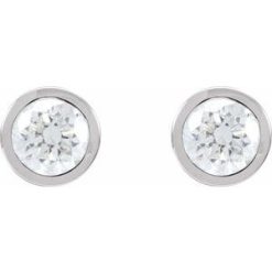 G-H / Friction / Friction Backs Included / Bezel / Polished / 1 1/2 Ctw Lab-Grown Diamond Cocktail-Style Earrings