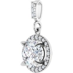 G-H / Polished / 1 1/8 Ctw Lab-Grown Diamond Halo-Style Pendant
