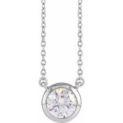 689009 / Necklace / Set / 14K White / Round / Lab-Grown Diamond / 6.5Mm :: 1 Ctw / Si1-Si2