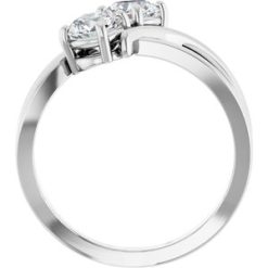 123228 / Ring / Set / 14K White / Lab-Grown Diamond / Round / 5.2 Mm / Polished / 1 Ctw Lab-Grown Diamond 2-Stone Ring