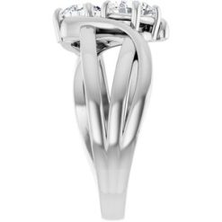 123228 / Ring / Set / 14K White / Lab-Grown Diamond / Round / 5.2 Mm / Polished / 1 Ctw Lab-Grown Diamond 2-Stone Ring