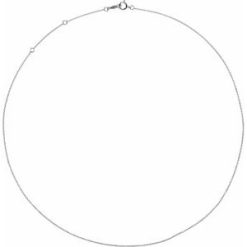 Ch1015 / 14K White / Cable / 1 Mm / 16-18 In / Spring Ring / Polished / Adjustable Cable Chain