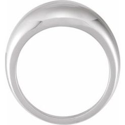 50199 / 14K White / 7 / 10 Mm / Polished / Dome Ring