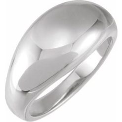 50199 / 14K White / 7 / 10 Mm / Polished / Dome Ring