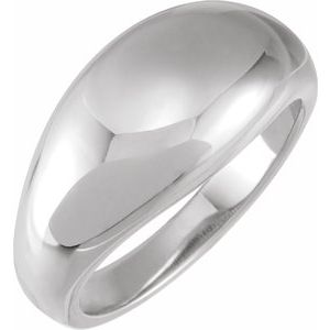 50199 / 14K White / 7 / 10 Mm / Polished / Dome Ring