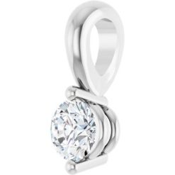 G-H / Polished / 1/10 Ct Lab-Grown Diamond 2-Prong Solitaire Basket Pendant
